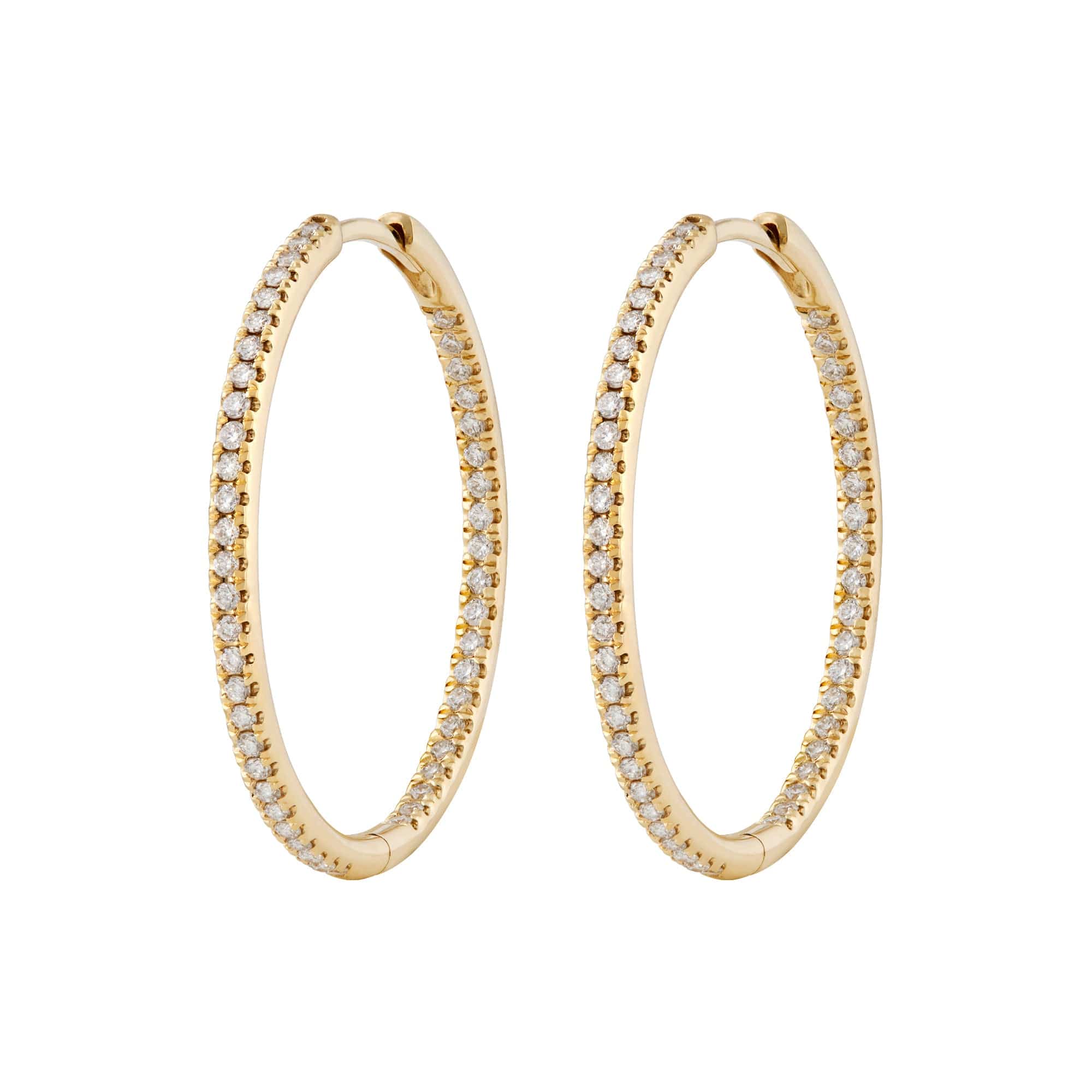Inside Out Pavé Diamond Hoops