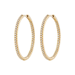 Inside Out Pavé Diamond Hoops