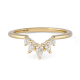14k yellow gold wedding band with 5 diamonds