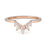 Rose gold wedding band with 5 diamonds