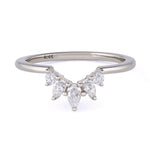 White gold wedding band with 5 diamonds