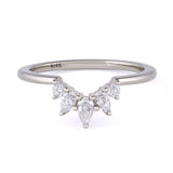 White gold wedding band with 5 diamonds