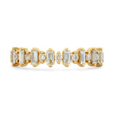Single Diamond & Baguette Wedding Band