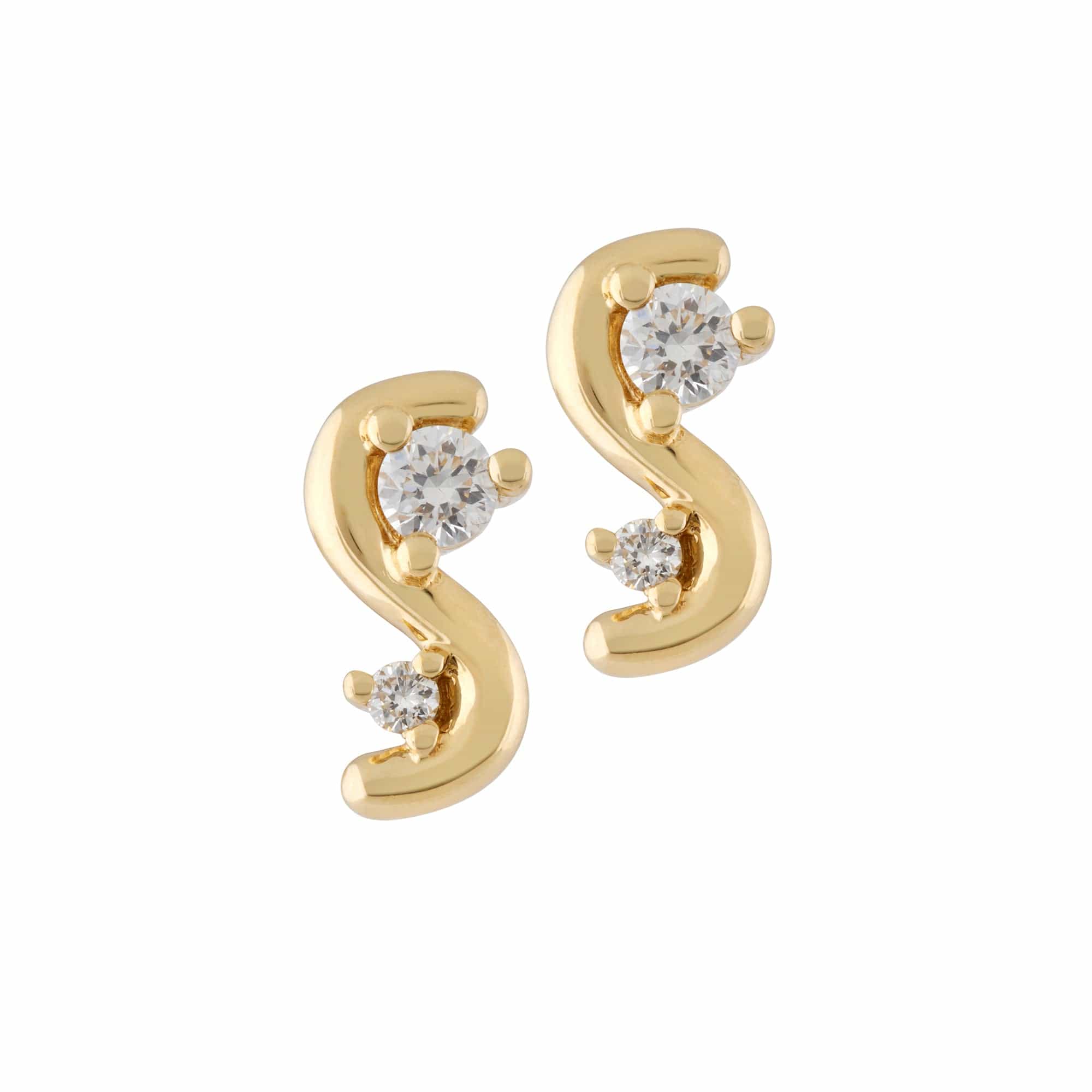 Diamond Squiggle Studs