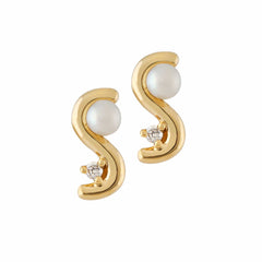 Pearl Squiggle Studs