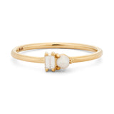 Pearl & Diamond Baguette Ring