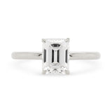 Vera Emerald Cut Moissanite Solitaire Engagement Ring