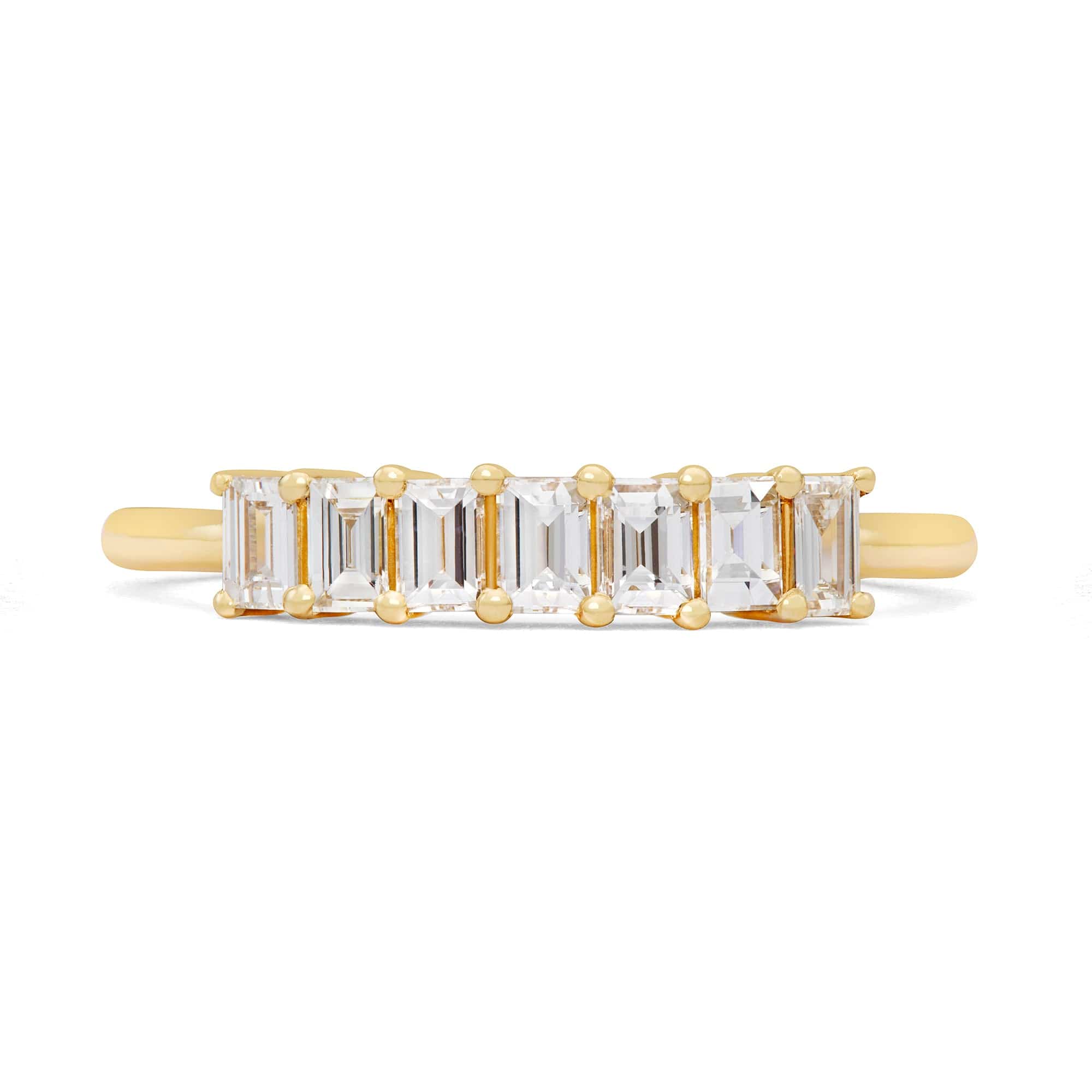 Emerald-Cut Diamond Demi Band