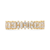 Double Diamond & Baguette Wedding Band