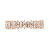 Double Diamond & Baguette Wedding Band