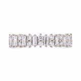 Double Diamond & Baguette Wedding Band