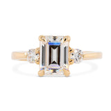 Zara Emerald Cut Three Stone Moissanite Engagement Ring