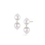 Ready to Ship - White Space Double Akoya Duo Earrings