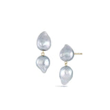 Ready to Ship - White Space Double Akoya Duo Earrings