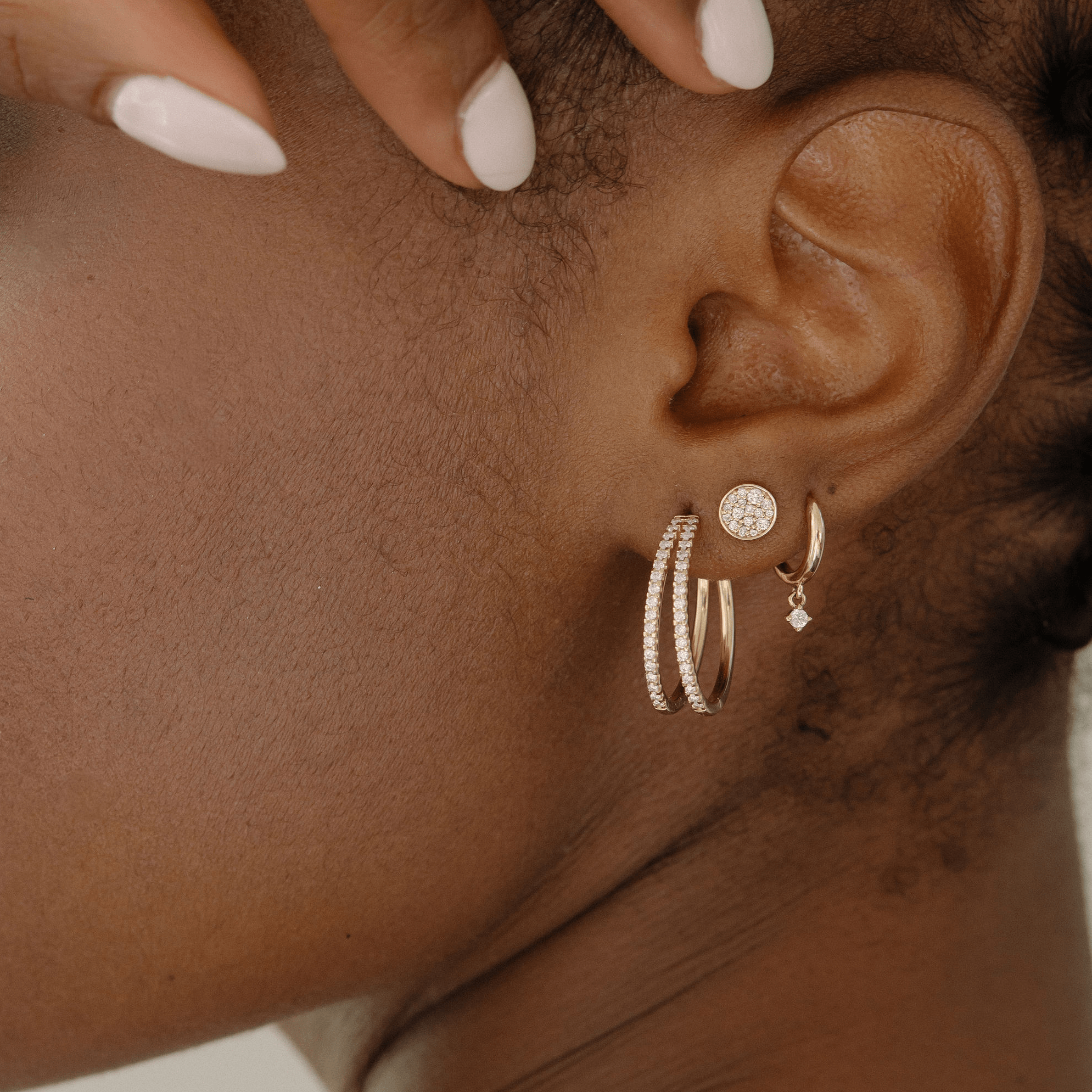 Pavé Diamond Split Hoops