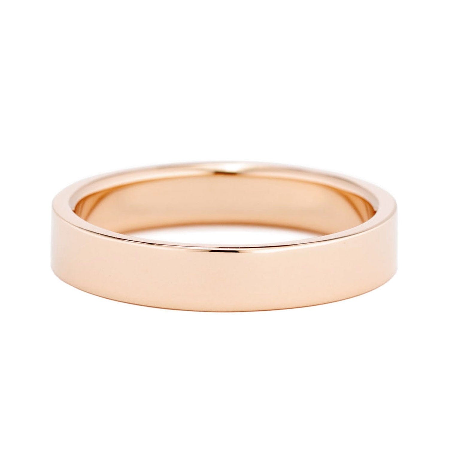 4mm Flat Wedding Band in rose gold