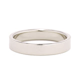 4mm Flat Wedding Band in white gold