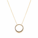 open pendant on gold chain