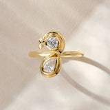 Serpent Toi et Moi Pear & Round Diamond Ring