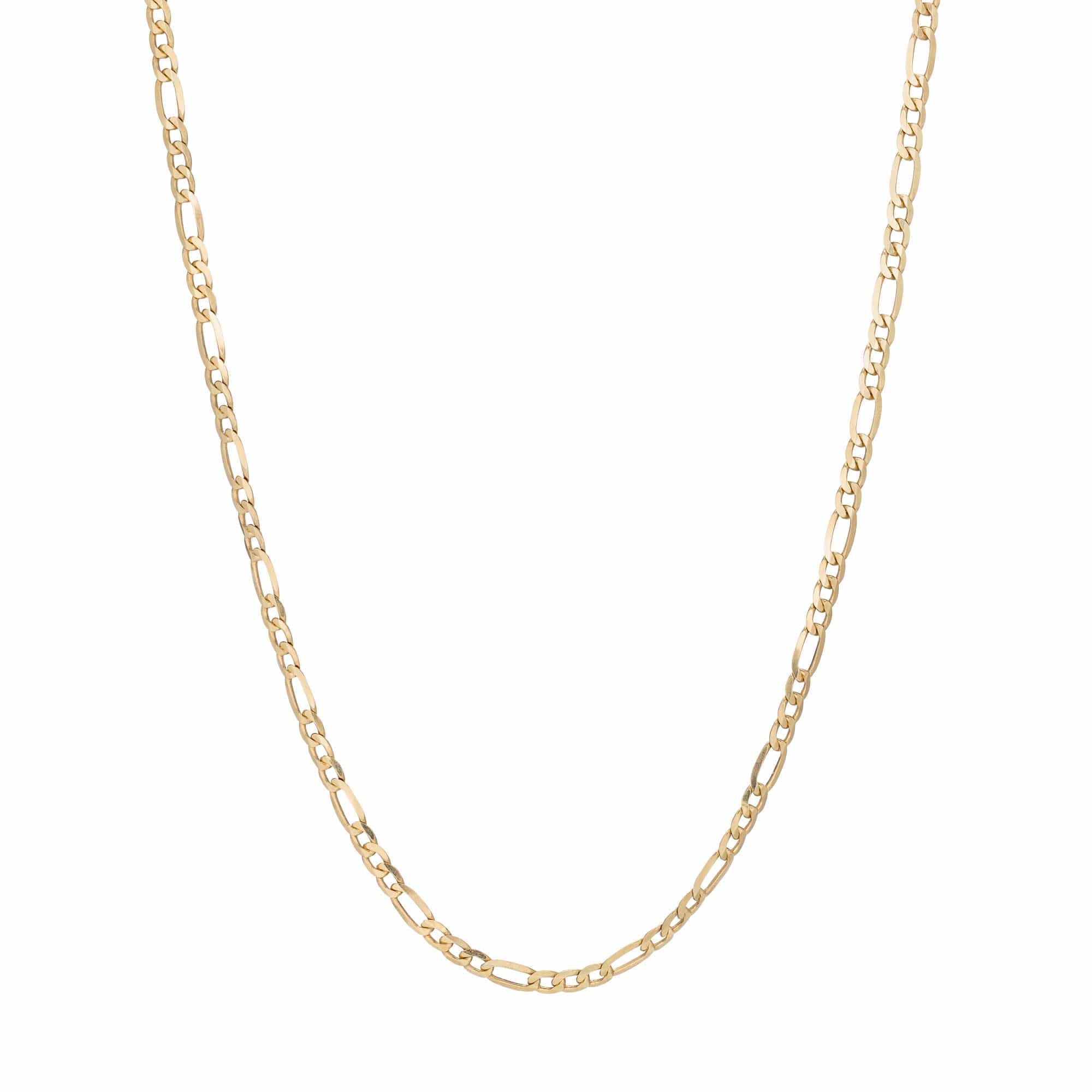 figaro solid gold chain