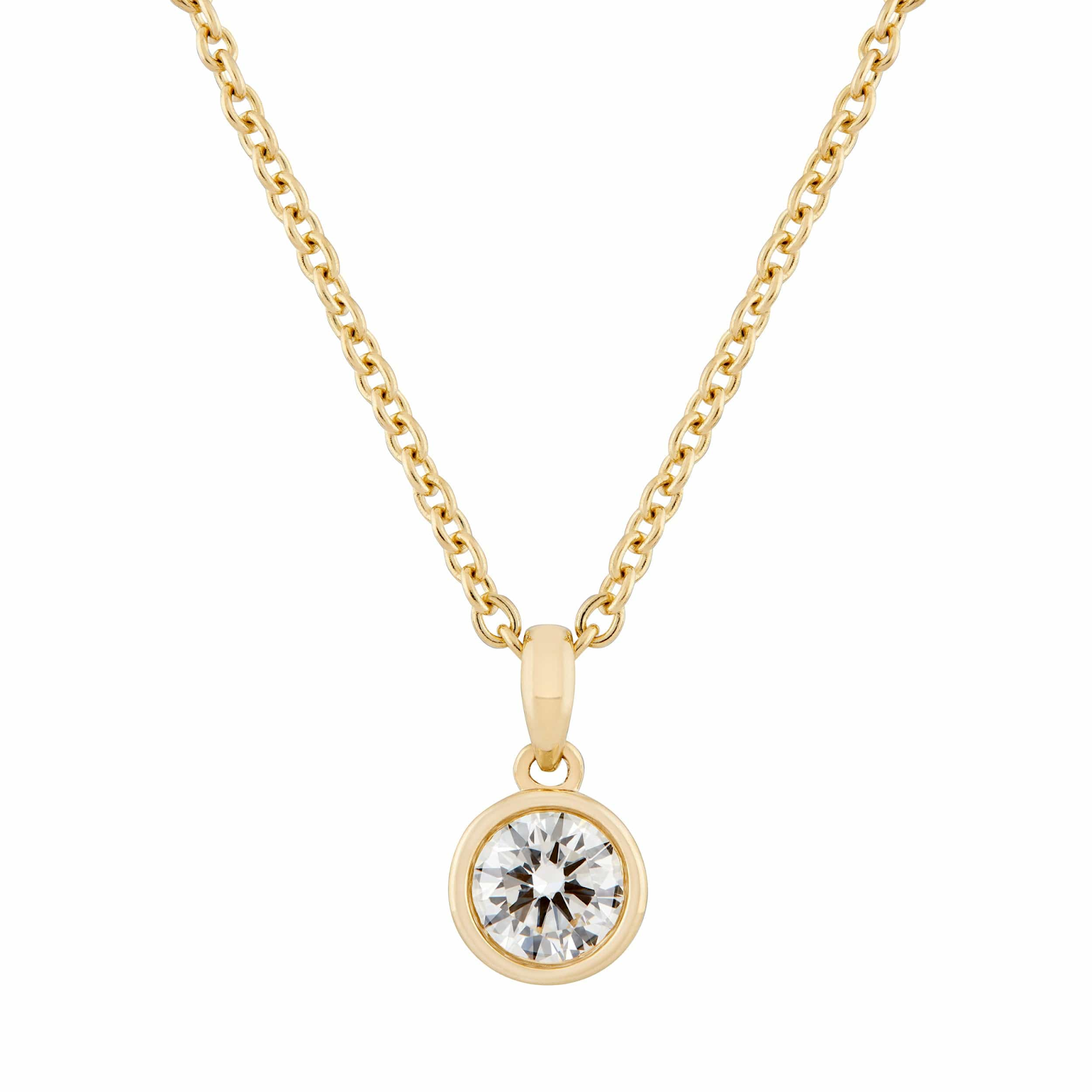 Diamond Bezel Pendant Necklace
