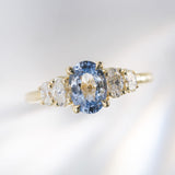 1.45ct Clara Oval Light Blue Sapphire and Diamond Engagement Ring