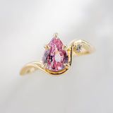 1.50ct Venus Pear Padparascha Sapphire & Diamond Engagement Ring