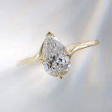 1.51ct Carmen Bypass Pear Lab Grown Diamond Engagement Ring