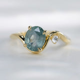 1.83ct Venus Oval Blue Sapphire & Diamond Engagement Ring