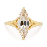 Custom Moval Faint Brown Diamond Split Shank Ring