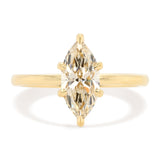 Custom Marquise Cut Champagne Diamond Ring
