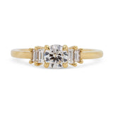 Custom Round Cut Diamond and Baguette Ring