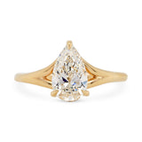 Custom Pear Diamond Split Shank Ring