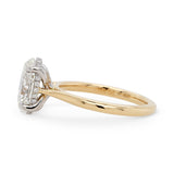 Custom Oval Diamond Ring with Hidden Halo