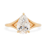 Custom Pear Diamond Split Shank Ring