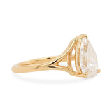Custom Pear Diamond Split Shank Ring