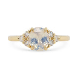 Custom Opalescent Oval Sapphire and Diamond Engagement Ring