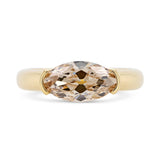 Custom Champagne Oval Cut Diamond Engagement Ring