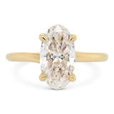Custom Oval Cut Diamond Engagement Ring with Leaf Accents