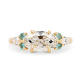 Custom Oval Cut Lab Grown Diamond and Sapphire Engagement Ring