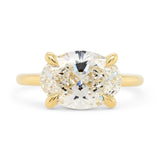 Custom East West Oval Cut Diamond Engagement Ring