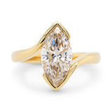 Custom Marquise Cut Diamond Bypass Engagement Ring