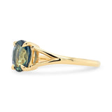 Custom Oval Cut Teal Sapphire Split Shank Engagement Ring
