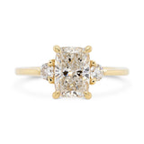 Custom Cushion Cut Diamond Three Stone Engagement Ring