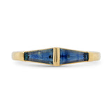 Custom Teal Tapered Baguette Sapphire Engagement Ring