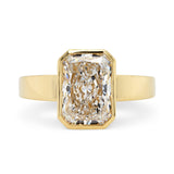 Custom Bezel Radiant Cut Lab Grown Diamond Engagement Ring