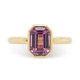 Custom Emerald Cut Purple Sapphire Bezel Engagement Ring