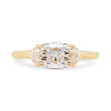 Custom East-West Moval Lab Grown Diamond Engagement Ring