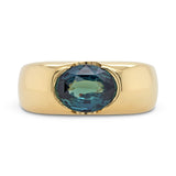 Custom Oval Teal Sapphire Engagement Ring