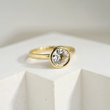 1.0ct Bezel Round GIA-Certified Diamond Engagement Ring